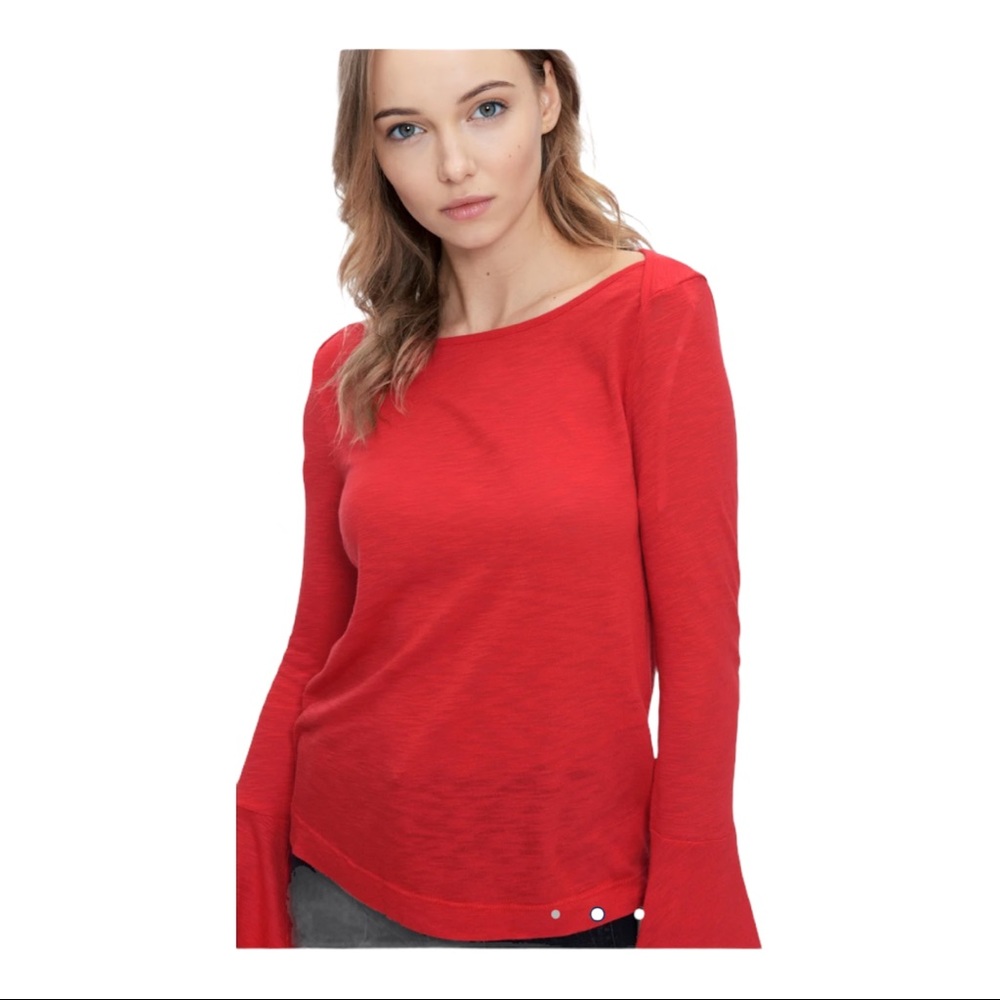 Splendid Heavy Slub Jersey Bell Sleeve Top (L)
